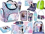 Frozen DIe Eiskönigin Anna ELSA Schulranzen Set Ranzen Tornister Federmappe Turnbeutel Schlamperetui Lunchset Handtasche Malunterlage Regenschutz 13 Teile Frozen XXL S