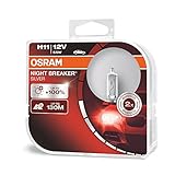 Osram Night Breaker Silver H11, +100% mehr Helligkeit, Halogen-Scheinwerferlampe, 64211NBS-HCB, 12V Pkw, Duo Box (2 Lampen)