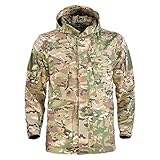 WSPDSD Militärische Taktische Jacken Herren Wasserdichte Windjacke Herren Kapuzenmantel Outdoor Angeln/Trekking Wanderjacken - CP,M (60-70kg)