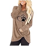 Women's Crop Top with V-Neck Long Sleeve T-Shirt Pullover Top Ruffled Drawstring Ripped(Khaki, S)