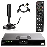 Xoro HRT 8720 / 8724 Full HD HEVC DVB-T/T2 Receiver + 20 dB ANTENNE (H.265, HDTV, HDMI, Irdeto Zugangssystem, Mediaplayer, PVR Ready, USB 2.0, 12V) schw