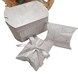50PCS Kraftpapier Kissen Box, Kraft Papier Geschenk Box, Bonbonbox aus Papier, Süßigkeiten-Papierschachteln, Pralinenschachtel aus Papier, Kleine Geschenkboxen, für Schok