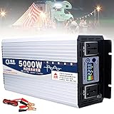 YNITJH Reiner Sinus Wechselrichter DC 12V 24V 48V 60V auf AC 110V 220V Spannungswandler Power Inverter mit 2 EU-Steckdosen und Intelligentes Farbdisplay,für Auto Reisen Urlaub,5000W-48Vto220V