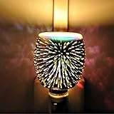 Aromatherapielampe Plug in, 3D Elektrische Glas Duftlampe, Feuerwerk Aroma Lampe für Home Office Schlafzimmer Wohnzimmer Dekoration Geschenk (Ovales Licht)