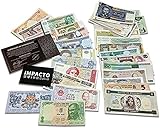 IMPACTO COLECCIONABLES 100 Geldscheine aus Aller Welt - Banknoten Weltwährungs Sammlung - Altes Geld mit Echtheitszertifikat - Geld Scheine für Sammler & wissbegierige Kinder - Geldschein Kollek