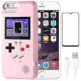 hongping Gameboy Case für iPhone, Retro-Schutzhülle mit Eigener Stromversorgung, 36 Kleine Spiele, Farbdisplay, Videospieletui für iPhone 6 Plus/iPhone 6S