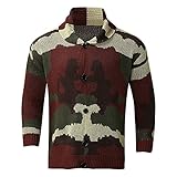 Herren Strickpullover Langarm Slim Fit Mock Rollkragen Hoodie Basic Winter Hoodie-Pullover Langarm T-Shirt, A03_camouflage, XXXL