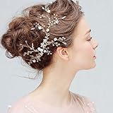 STAR Braut Haar Kamm Clip Pin Rhinestone Perle Hochzeit Haaraccessoires Für Braut Brautjungfer, Vintage Pearl Bun Hochzeitsfeier, Handgemachte Rosa Muschel B