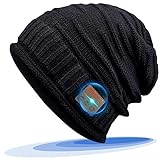 CHEERFUN Geschenke für Männer Frauen Bluetooth Mütze - Bluetooth 5.0 Personalisierte Geschenke Unisex Winter Strickmütze, Musik Mütze mit Drahtlose Kopfhörer für Laufen, Sk