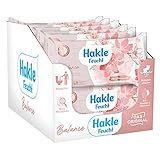 Hakle Feucht Balance im 12er-Pack (12 x 42 Blatt), pflegendes feuchtes Toilettenpapier, feuchte Tücher Bio-Mandelöl und Vitamin E, schnell wasserlösliche Feuchttü