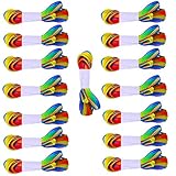 CAILI Schnürsenkel,Breite Flache Bunte Schnürsenkel,Farbverlauf Schuh Schnürsenkel,Geeignet für Viele Arten von Schuhen,Kann Auch als Dekoration Verwendet Werden,Geschenkbänder (1.1M,15 Paar)