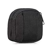 Basage Kleine Auuentasche,Minigeldbeutel-Organisator Armee Gear(Wasserdicht)(Dual Layer Taschen) Nylon Edc Utility Gadget Outdoor Gürteltasche Für Change Men Women (Schwarz)