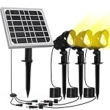 Solar Gartenstrahler MEIKEE Garten Solarstrahler IP66 Wasserdicht Gartenleuchte LED Solarlampe Außen Solarleuchte 3 Stücke mit Erdspieß Wegeleuchte für Bäume Sträucher Gartenweg Rasen Hof Warmweiß