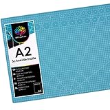 OfficeTree Schneidematte A2 selbstheilend - Blau - 60x45 cm - Cutting Mat mit beidseitigen Rastern und Markierungen für professionelle Schnitte - PVC 3-lagig recycelbar (Blau)