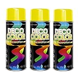 Fahrzeugteile Hoffmann 3er Sparpack DC Lackspray glänzend 400ml nach RAL freie Farbauswahl (3 Dosen in zinkgelb Glanz RAL 1018)
