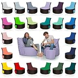 HomeIdeal - 2Farbiger Gamer Sitzsack Lounge für Erwachsene & Kinder - Gaming oder Entspannen - Indoor & Outdoor da er Wasserfest ist - mit EPS Perlen, Farbe:Schwarz-Flieder, Größe:Erw