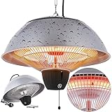 Arebos Infrarot Deckenheizstrahler 1500 W | mit Zugschalter | 2 Heizstufen Heizstrahler | Balkonheizer | Zeltheizer | Terrassenstrahler Innen- & Außenb