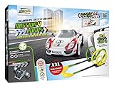 Darda 50255 - Darda Rennbahn Set Mission 4 Loops, Autorennbahn für Darda Autos, Rennstrecke ca. 6,90 Meter, Bahn mit 4 Loopings, 1 Steilkurve und 1 Rennwagen, Rennauto Spielset für Kinder ab 5 J