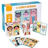 Abhpjuy Kinder Holz Vielfalt Charakter Puzzle Baustein Spielzeug Baby Lernspielzeug 3+ Spaßspielzeug