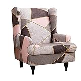 BOTOWI Ohrensessel Bezug, Elastischer Sesselbezug Sesselhusse mit Dekorative Muster, Stretch Überzug für Ohrensessel, rutschfeste Sessel Überwürfe, Weicher Sesselschoner #1