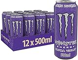 Monster Energy Ultra Violet, 12x500 ml, Einweg-Dose, Zero Zucker und Z