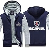 XTT Herren-Kapuzenjacke mit Kapuze für Scania N7, bedruckt, lässig, Reißverschluss, langärmelig, Geschenk für Teenager, Schwarz, Größe M - XL