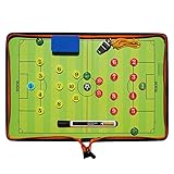 Fußball Taktiktafel Tragbar Trainer Taktikmappe Coachen Trainer-Mappe Fussball Coach-Board mit Magneten, Schiedsrichter Pfeifen, Boardmarker, Schw