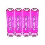 Shentop 3,7V 3100mAh ICR 18650 Lithium Ionen Akku, wiederaufladbare Zelle für Taschenlampen Powerbank Radio 4p