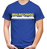 Braunschweig Skyline Männer und Herren T-Shirt | Fussball Ultras Geschenk (L, Blau)