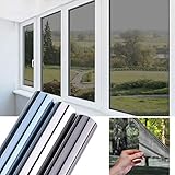 KINLO Sonnenschutzfolie Fensterfolie selbstklebend Hitzeschutz/Sichtschutzfolie Schwarz-grau One-Way Spiegelfolie reflektierende UV-Schutz Glasfolie Sichtschutz Wärmeisolierung 75X300CM