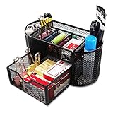 Schreibtisch Organizer mit 9 Fächern, Stiftehalter für das Büro, Schere, Post-it, Haftnotizen, Metall Büro Organizer, Stifteköcher Schreibtisch zubehö