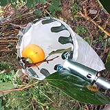 Lrxinki Obstpflücker Erntehelfer, Metall-Obstpflücker Apfelpflücker Mit Baumwollbeutel Gartenarbeit Kommissionier Werkzeug Für Apfel Zitronen Birne Pfirsiche, Outdoor Pick Tool (Silber, 14cm)