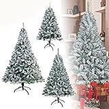 Aufun 2.4M Künstlicher Weihnachtsbaum kunstbaum Weinachts Baum Deko, PVC Christbaum mit Schneeflocken Tannenbaum mit Metallständer, für Zuhause, Büro, Geschäfte und Hotels(240cm)