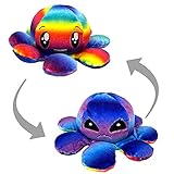 Desire Deluxe Wendbares Oktopus Plüschtier - Super Soft Flip Mood Stuffed Plushie Angry Face & Happy Face - Tolles Weihnachten Geburtstagsgeschenk fü