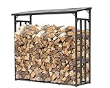 QUICK STAR Metall Kaminholzregal Anthrazit 143 x 70 x 145 cm Garten Kaminholzunterstand 1,4 m³ / 2 Schüttraummeter Kaminholzlager Stap