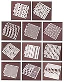 Ai-life 11 Stück quadratische Form Geometrisches Muster Bullet Journal Schablonen, Kunststoff Vorlagen DIY Malerei Zeichenschablonen für Planer/Notebook/Tagebuch/Scrapbook und Craft Projekte, 13x13