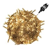 VOLTRONIC® LED Lichterkette für innen und außen, Größenwahl: 50 100 200 400 600 LEDs, warmweiß/kaltweiß/bunt/warmweiß+kaltweiß, GS geprüft, IP44, optional mit 8 Leuchtmodi/Fernbedienung/T