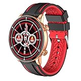 LLM Smart Sportuhr für Männer und Frauen BT V5.0 Pulsmesser Blutdruck Schlaf IP68 Wasserdicht Smartwatch für Android IOS (C)