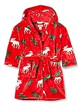 Hatley Jungen Fuzzy Fleece Robe Bademantel, Urlaub Elch, XL (8-10 Jahre)