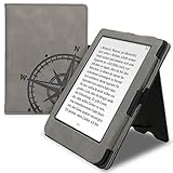 kwmobile Flip Hülle kompatibel mit Tolino Shine 3 - Handschlaufe - Cover Kompass Vintage G