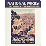 National Parks Poster Art of The WPA Monatsplaner 2022, 19,1 x 24,8 cm, Spiralbindung, Planer, Kalender, Terminplaner, Organizer, 18 M