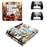 JWRHCH Schwerer Kraftfahrzeugdiebstahl V GTA 5 ps4 Slim Skin Sticker for Sony Playstation 4 Console und 2 Controller Ps4. Slim Skin Aufkleber Aufkleber (Color : 3)