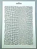 Art LIFE Schablone zum Malen und Zeichnen A4, 21 x 29 cm, Stencil, wiederverwendbar, Motiv Krokodil, Haut, Schlange, Elefant, C