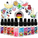 Riccardo E-Liquid Red Dragon Fruchtset 10x10 ml, e Liquid Set für e-Zigarette, 50 % PG / 50 % VG, 0 mg Nik