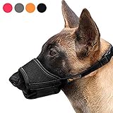 HEELE Nylon-Maulkorb Für Hunde, Verstellbare Schlaufe, Atmungsaktiv, Sicherer, Schneller Sitz Für Kleine, Mittelgroße Hunde, Verhindert Das Beißen, Kauen Und Bellen (S, schwarz)