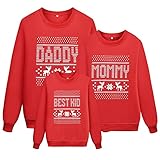 Weihnachten Pullover Partnerlook Pärchen Familien Weihnachtspullover Set Warm Winter Herren Sweatshirt Pullis Damen Kinder Jumper Weihnachtspullis Rentier Weihnachts Winterpullover Lustig