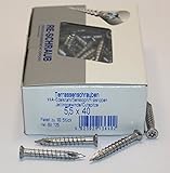 RE-SCHRAUB 5,5 x 40 mm Edelstahl A4 Torx TX 25 Terrassenschrauben rostfrei V4A von 100 - 1000 Stück wählbar (100)