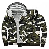 Warme Fleecejacke Herren Winter Kapuzenjacke Retro Trenchcoat Mit Multi Taschen Jagd-Bekleidung Sportjacke Mit Kapuze Wanderjacke Fleece Funktionsjack
