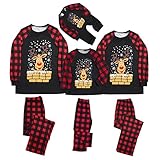 Schlafanzug Weihnachten Familie Pyjamas Set Warm Schlafanzug Damen Herren Jungen Mädchen Kuschel Christmas Pyjama Kostüm Hausanzug Nachthemd Weihnachtspyjama Weihnachtspulli Schlafanzug