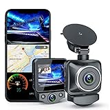 ANKEWAY Dual Dashcam Autokamera mit WiFi und GPS, Dual 1920X1080P Full HD Auto Dashcam mit 170° Weitwinkelobjektiv, Nachtsicht, HDR, G-Sensor, Bewegungsmelder, Parkmonitor, Loop